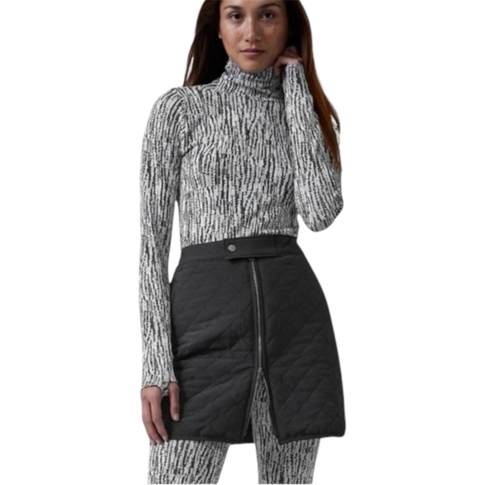 Athleta Apres Ski Skirt Size 12‎ Black Quilted